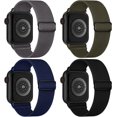 thumbnail image 1 of Paquete de 4 bandas elásticas de nailon para Apple Watch de 38 mm, 40 mm y 41 mm, bandas deportivas elásticas trenzadas ajustables para mujeres y hombres para iWatch Series 7/6/5/4/3/2/1/SE (sin mesa), 1 of 5