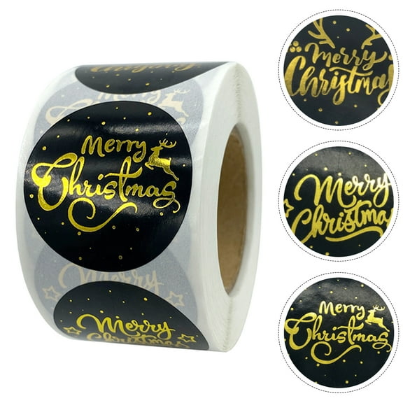 FRCOLOR  Self-adhesive Label Clear Stickers Labels Big Christmas Tags Gift Presents Black