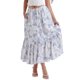 thumbnail image 1 of Falda Larga Falda básica con estampado floral Dobladillo con volantes Media pantorrilla Traje diario (Azul M) Ygjytge para Mujer Azul T 3EG, 1 of 7