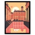 thumbnail image 1 of Roman Baths Georgian Architecture Illustration Art Print Framed Poster Wall Decor 12x16 inch, 1 of 5