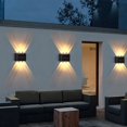thumbnail image 3 of Lámpara LED Solar de pared impermeable para exteriores, iluminación luminosa de arriba y abajo para jardín, valla, decoración de balcón, luz Solar, 10/8/6/4 LED, 3 of 4