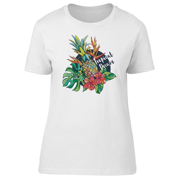 Tropical Dream Floral Pineapple Tee Women's -Image by Shutterstock