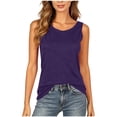 thumbnail image 2 of Mifsaly Womens Summer Tank Tops Backless Crewneck Sleeveless T Shirts Lightweight Loose Fit Flattering Vacation Beach Undershirts Purple,XL, 2 of 8
