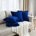 thumbnail image 5 of Home Soft Things Pleated Velvet 4 Piece Throw Pillow Cover Set - Blue - 20" x 20", 5 of 6
