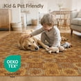 thumbnail image 4 of ODIKA 9'x12' Washable Area Rug Boho Mosaic Farmhouse Distressed Border Southwestern Vintage Flowing Dynamic for Master Suite, California King, Under Bed, Non-Shedding, Easy Care, 4 of 7