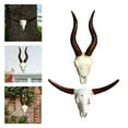 thumbnail image 6 of kowaku Faux Animal Skull Wall Sculpture Resin Rustic Animal Head Sculpture Wall Hanging Animal Faux Skull for Fireplace Bedroom Home Bull and Sheep, 6 of 9