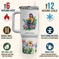 thumbnail image 4 of Personalized Parrot Lover Gift Tumbler 40oz – Custom Stainless Steel Coffee Travel Cup with Lid, Straw and Handle – Cute Animal Present for Women Girls Birthday Christmas, 4 of 6