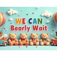 thumbnail image 4 of LUUFILx Teddy Bear We Can Bearly Wait Banner with Balloons Roses Baby Shower Backdrop Background Photography Props Party Supplies Decorations, 4 of 8
