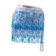 thumbnail image 2 of Falda con borlas y flecos para danza del vientre con purpurina para mujer Plata y azul, 2 of 9