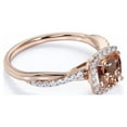 thumbnail image 4 of JeenMata 1.75 Carat Cushion cut created morganite and Moissanite Engagement Ring in 18k Gold Over Sterling Silver, 4 of 6