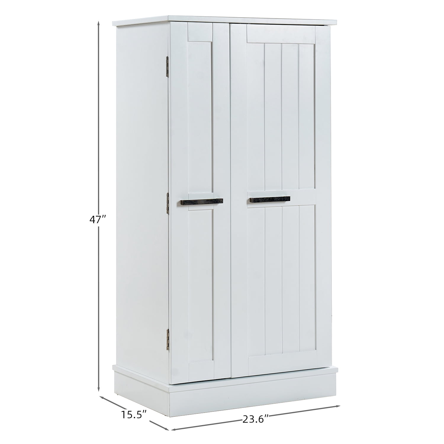 Mintazer 46.8" Tall Kitchen Pantry Cabinet, Freestanding Storage Cabinet with 2 Doors & Adjustable Shelves, Small Food Pantry Cabinet for Kitchen Dining Room Craft Room, White