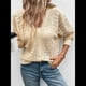thumbnail image 4 of Suéter Tipo Cárdigan de Otoño para Mujer, Fresco y Versátil, Informal, Retro, con Escote en V, de Crochet , en Color Liso. Albaricoque Beige M, 4 of 10