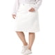 thumbnail image 1 of Falda de mezclilla para mujer de talla grande Agnes Orinda con bolsillos laterales, cintura elástica y ventilación trasera, faldas de mezclilla 2X blanca, 1 of 7