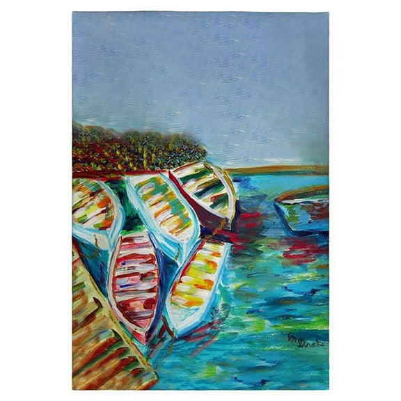 Betsy Drake GT1142 Six Rowboats Guest Towel
