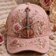 thumbnail image 5 of 3d Musical Instrument Embroidery Cap, 3d Musical Instrument Embroidered Baseball Cap For Women Style Alternative, Printed Raised Dimensional Effects, Outdoor Travel Streetwear Hat, 5 of 7