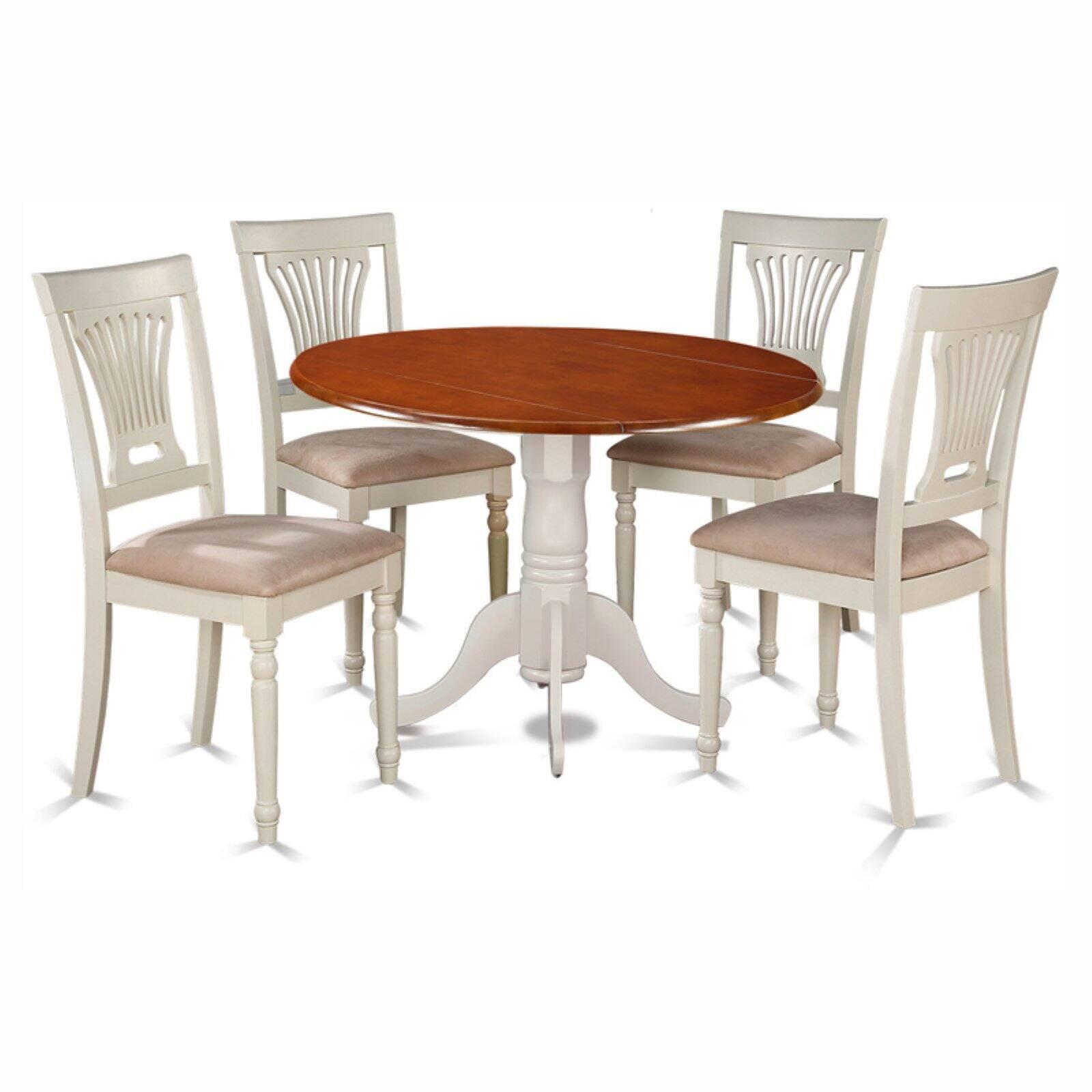 East West Furniture Dublin 5 Piece Drop Leaf Dining Table Set with