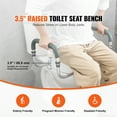 thumbnail image 2 of KFFKFF Elevated Toilet Seat, 3.5" Increase in Height, Supports up to 300 lbs, Suitable for Regular Round Toilets, Aluminum Support Rail, Comes with EVA Padded Armrest, Ideal for Seniors, 2 of 9