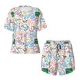thumbnail image 2 of Yiaed Back To School Print Short Sleeve Pajama Sets for Women Casual Crew Neck 2 Piece Lounge Sets Women's Short-Sleeved Pajama-Small, 2 of 5