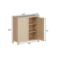 thumbnail image 4 of Bingirl Freestanding Rattan Storage Cabinet With Doors & Adjustable Shelves, Accent Floor Storage Cabinet, Modern Sideboard Buffet Cabinet For Living Room, Dining Room, Kitchen, Natural Color, 4 of 8