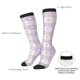thumbnail image 4 of Fotbe Floral Purple Buffalo Plaid Calcetas Divertidas Estampadas para Hombre y Mujer, Calcetas de Algodón hasta la Rodilla para Caminar, Correr, Enfermería y Embarazo, 4 of 6