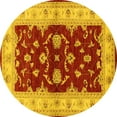 thumbnail image 1 of Ahgly Company Indoor Round Oriental Yellow Industrial Area Rugs, 3' Round, 1 of 4