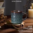 thumbnail image 2 of Vesteel Coffee Cups Set of 4, 14oz Ceramic Mugs Set with Handles, Porcelain Mug for Latte Tea Beer Hot Cocoa, Dishwasher & Microwave Safe, Blackish Green, 2 of 7