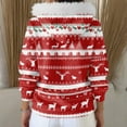 thumbnail image 7 of Women's Fashion Casual Sweater with Zipper Print, Plush Hooded Cardigan Jacket for Christmas Season and Cozy Wear,Red,XL, 7 of 7
