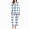 thumbnail image 4 of Cute Plaid Pajama Sets for Women 2 Piece Gingham Loungewear Long Sleeve Button Down Sleepwear Nightwear Soft Pjs Lounge Sets, 4 of 4