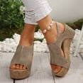 thumbnail image 6 of Wedge Sandals for Women 2025 Platform Sandals with Ankle Strap Open Toe Wedge Heels Sandals Dressy Casual Boho Summer Beach Sandals Ladies Wedges, 6 of 7