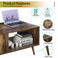 thumbnail image 5 of ZENSTYLE Coffee Table Tea Table with Open Storage Shelf Vintage Organizer Home Furniture, 5 of 9