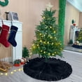 thumbnail image 5 of Christmas Tree Skirt with Green Polyester Velvet Bow and Polyester Ruffled Lace Edge, Elegant Holiday Decor for Living Room and Farmhouse, Festive Christmas Decoration 1Pc, 5 of 8