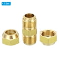 thumbnail image 3 of Uxcell 5/8" OD Brass Flare Union Connector, 1 Set Copper Double Pipe Extension Fitting with Nut, 1.86x0.87", 3 of 6