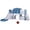 Blue + White, variant on Costway All in 1 Toddle Slide Playset Freestanding Kids Slide with Tunnel, Basketball Hoop Blue and White