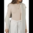 thumbnail image 3 of Camisetas Básicas de Cuello Redondo y Larga para Mujer, Corte Ajustado, Ropa Informal para Salir y Hacer Ejercicio, Camisetas de Punto Acanalado. Albaricoque S, 3 of 8