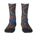 thumbnail image 3 of Celestial Steampunk Socks Blue Gold Mandala Leisure Stockings Female Warm Soft Running Spo, 3 of 7