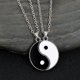 thumbnail image 3 of Juego de collar de cadena con dijes de Yin Yang esmaltado para 2, paz, amor, felicidad, mejores amigos, amistad para siempre, BFF, negro (plata), 3 of 5