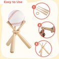 thumbnail image 4 of 4 Packs Mini Wooden Bats Baseball Stands, Includes 12 Baseball Bats & 4 Wooden Rings, Cute Little Softball Bats Baseball Display Holders for Home Run & Game Balls, 4 of 7