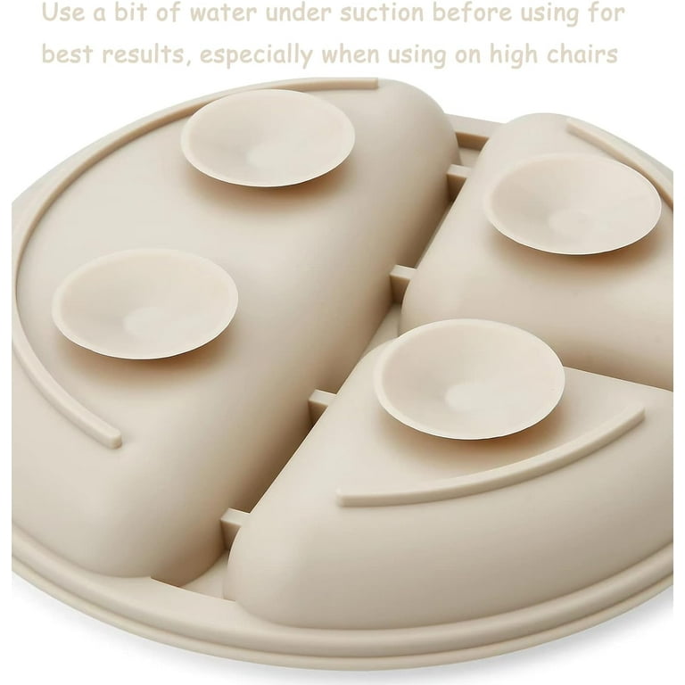 PandaEar 3-Pack Silicone Toddler Plates - Hexagon Divided Suction Plates For Baby Led Weaning, Microwave & Dishwasher Safe