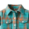 thumbnail image 4 of yocbz Boy Flannel Shirt Boys Flannel Shirt Toddler Long Sleeve Button up Plaid Shirt Little Boys Kids Fall Casual Flannel Shacket Green,Size for 7-8 Years, 4 of 4