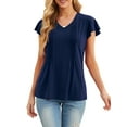 thumbnail image 3 of Cueply Womens Casual Tops Summer Short Sleeve V Neck T Shirts Loose Tunic Tops, 3 of 6