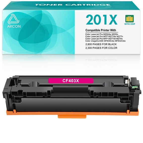 201A 201X Toner Cartridges Compatible for HP CF403X 201X CF400X Toner Cartridge for Color Laserjet Pro MFP M277dw M252dw M277c6 M252 Printer (Magenta, 1-Pack)