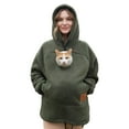 thumbnail image 2 of Stralyhd Cat Dog Pouch Hoodie for Women Cozy Soft Sweatshirt with Dog Pouch Sharpa Warm Pet Care Hoodie Hooded Small Animal Carrier Pullover Army Green XXL, 2 of 9