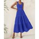thumbnail image 2 of Vestido BTFBM para mujer con ojales de verano, midi, sin mangas, azul brillante, 2 of 9