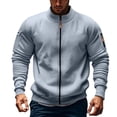 thumbnail image 4 of Migroa Full Zip Long Sleeve Sweatshirt Coat, Men's Full Zip Long Sleeve Sweatshirt Jacket, Casual Sporty Outerwear Coat, Loose Fit for Fall Winter Running Gym Casual Sporty Jacket Men Running, Gym,, 4 of 7
