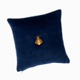 thumbnail image 2 of Navy Bee Silk Velvet Throw Pillow, 12" X 12", 2 of 5