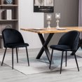 thumbnail image 2 of HOMCOM Dining Chairs Set of 2, Mid-Back Velvet-touch Upholstery Side Chair, 2 of 10