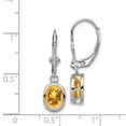 thumbnail image 2 of FB Jewels Sterling Silver Rhodium 8x6mm Oval Citrine Leverback Earrings, 2 of 2