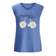 thumbnail image 4 of Camiseta sin mangas con cuello en V y estampado informal a la moda para mujer Pompotops  lopia998068, 4 of 5