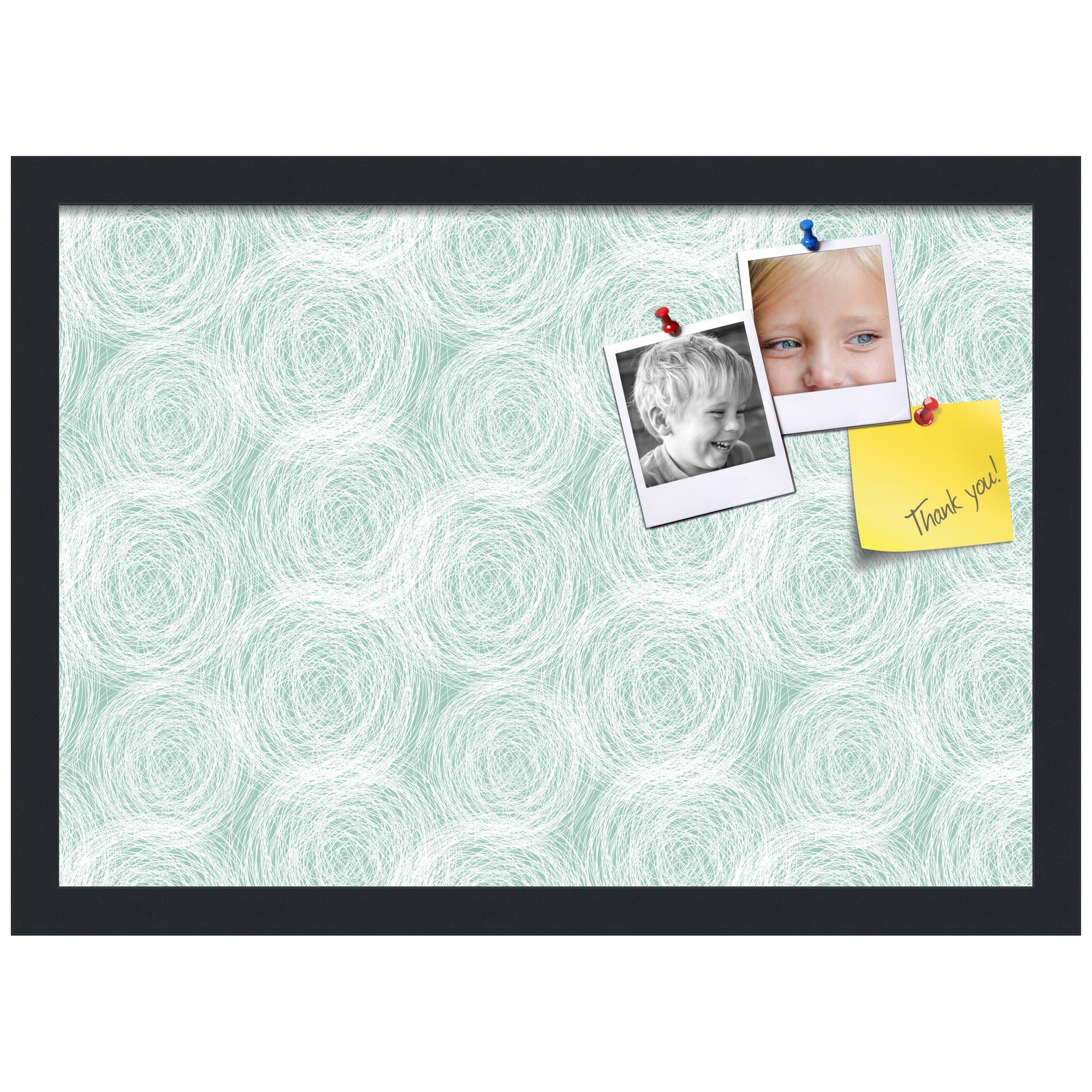 PinPix ArtToFrames 18x12 Custom Cork Bulletin Board    Poster Board Has a Fabric Style Canvas Finish, Framed in Satin Black (PinPix-1926)