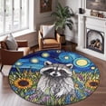 thumbnail image 2 of Circle Area Rug, Raccoon Washable Non-Slip Floor Carpet, Soft Rug for Living Room Bedroom Decor 71 Inch, 2 of 6